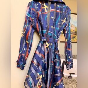 Colorful Patterned Sheer Dress